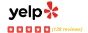 Yelp Logo With A Five Star Rating Displayed Beneath It, Indicating High Customer Satisfaction.